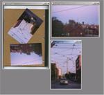 Several photos lying on a brown background