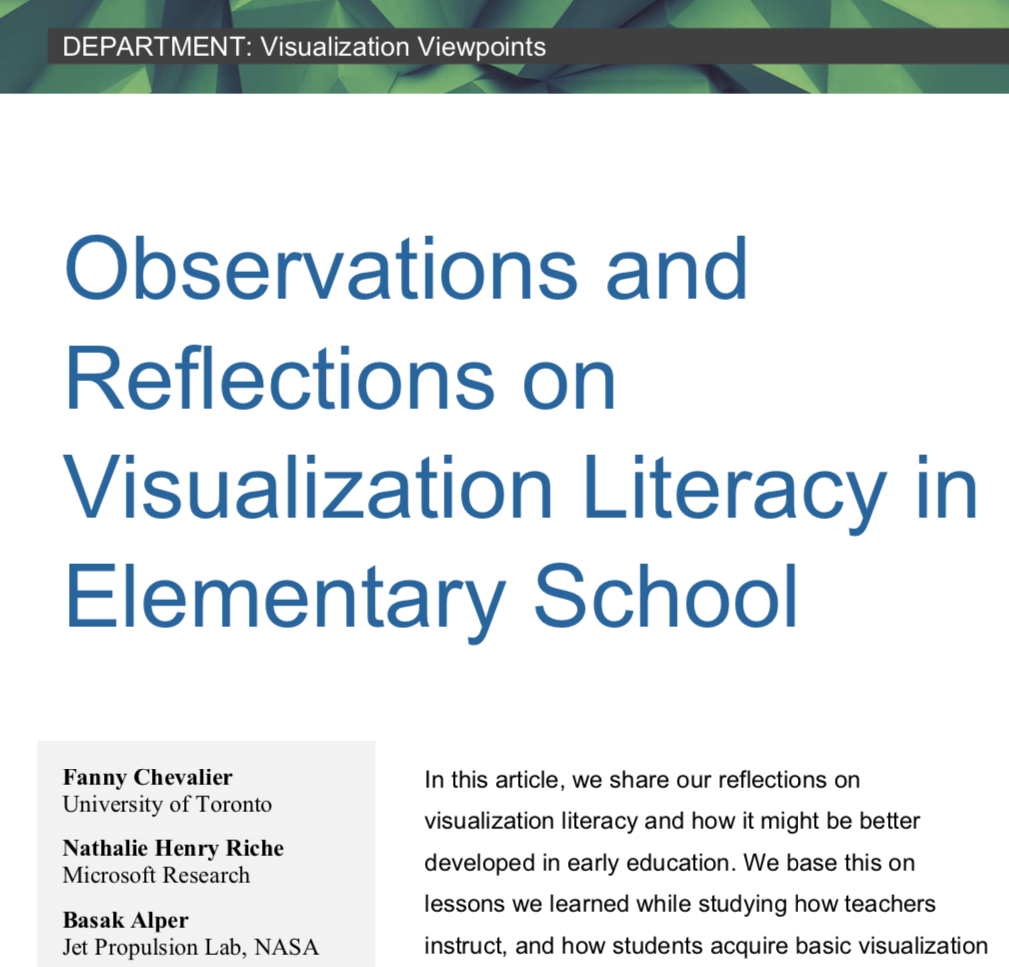 Thumbnail for 'Observations and Reflections on Visualization Literacy in Elementary School'