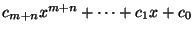 $\displaystyle c_{m+n} x^{m+n} + \cdots + c_1 x + c_0
$