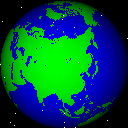 Europe and Asia with a sunlight on Russia