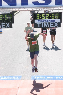 Finishing my first marathon