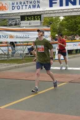 Finishing my 2nd marathon