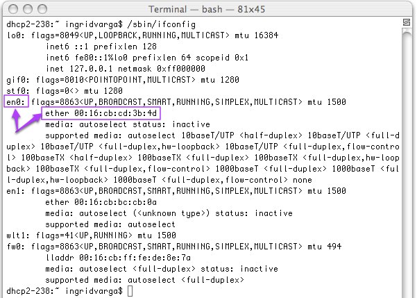 ipconfig on mac terminal