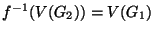 $ f^{-1}(V(G_2)) = V(G_1)$