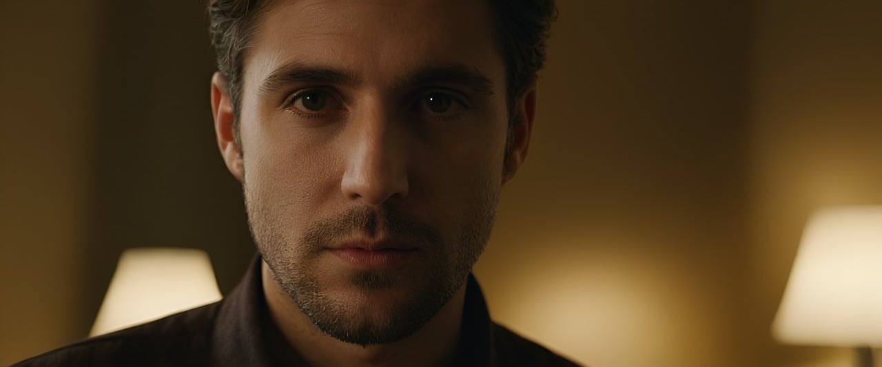AI-generated photo-realistic portrait of a brown-haired, brown-eyed young man looking forward